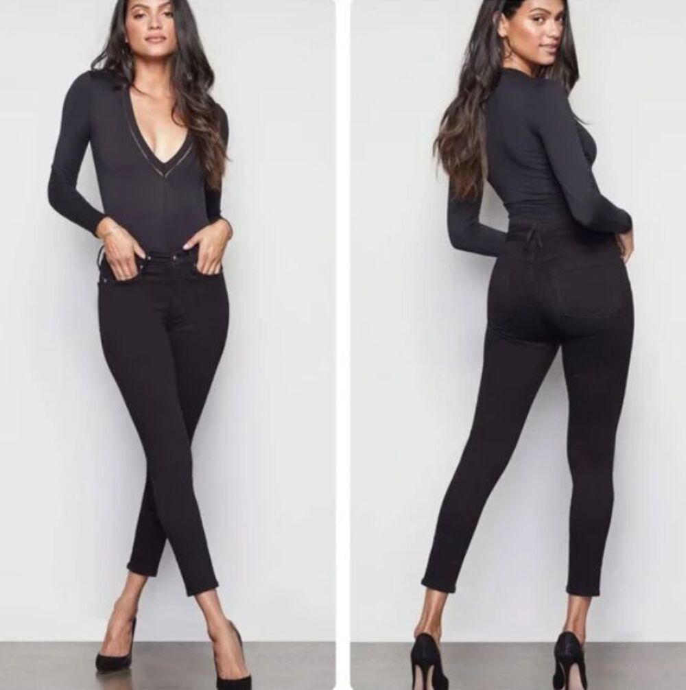 Good American Women's Jeans Good Legs Crop Skinny Jeans in Black size 8/29